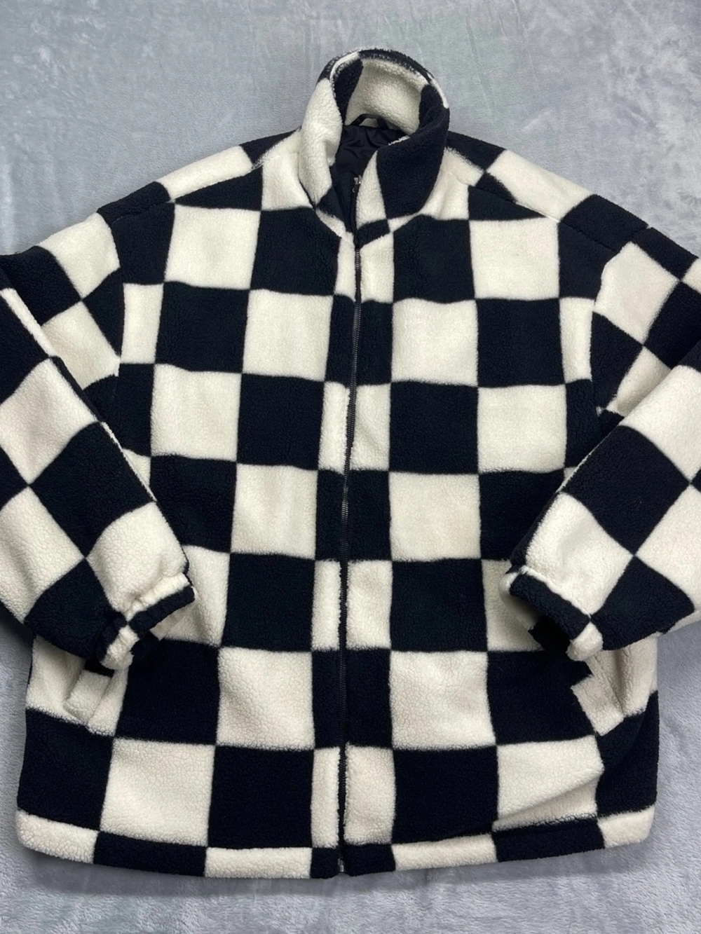 H&M Checkered Fleece Jacket